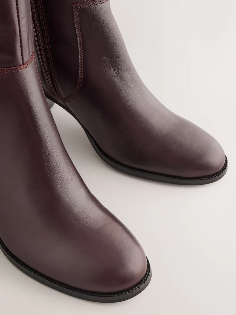 Chocolate Brown Leather Forever Comfort® Hardware Trim Knee High Boots