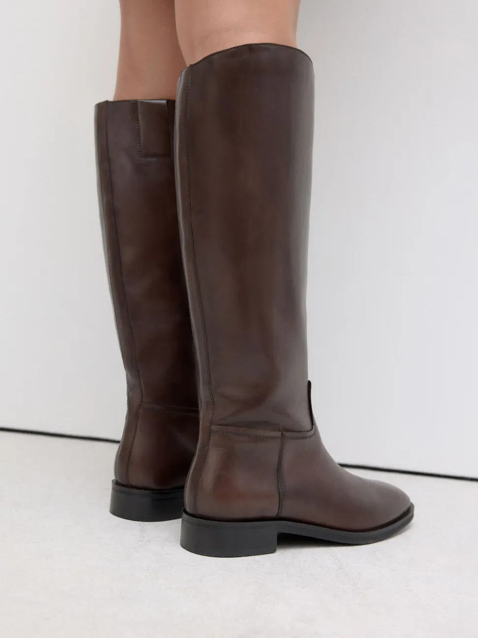 Chocolate Brown Leather Standard/Wide Fit Forever Comfort® Flat Riding Boots