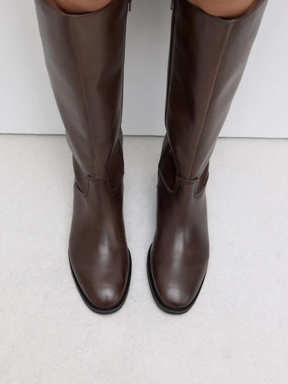 Chocolate Brown Leather Standard/Wide Fit Forever Comfort® Flat Riding Boots