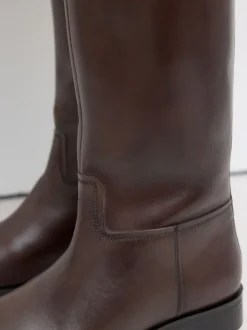 Chocolate Brown Leather Standard/Wide Fit Forever Comfort® Flat Riding Boots