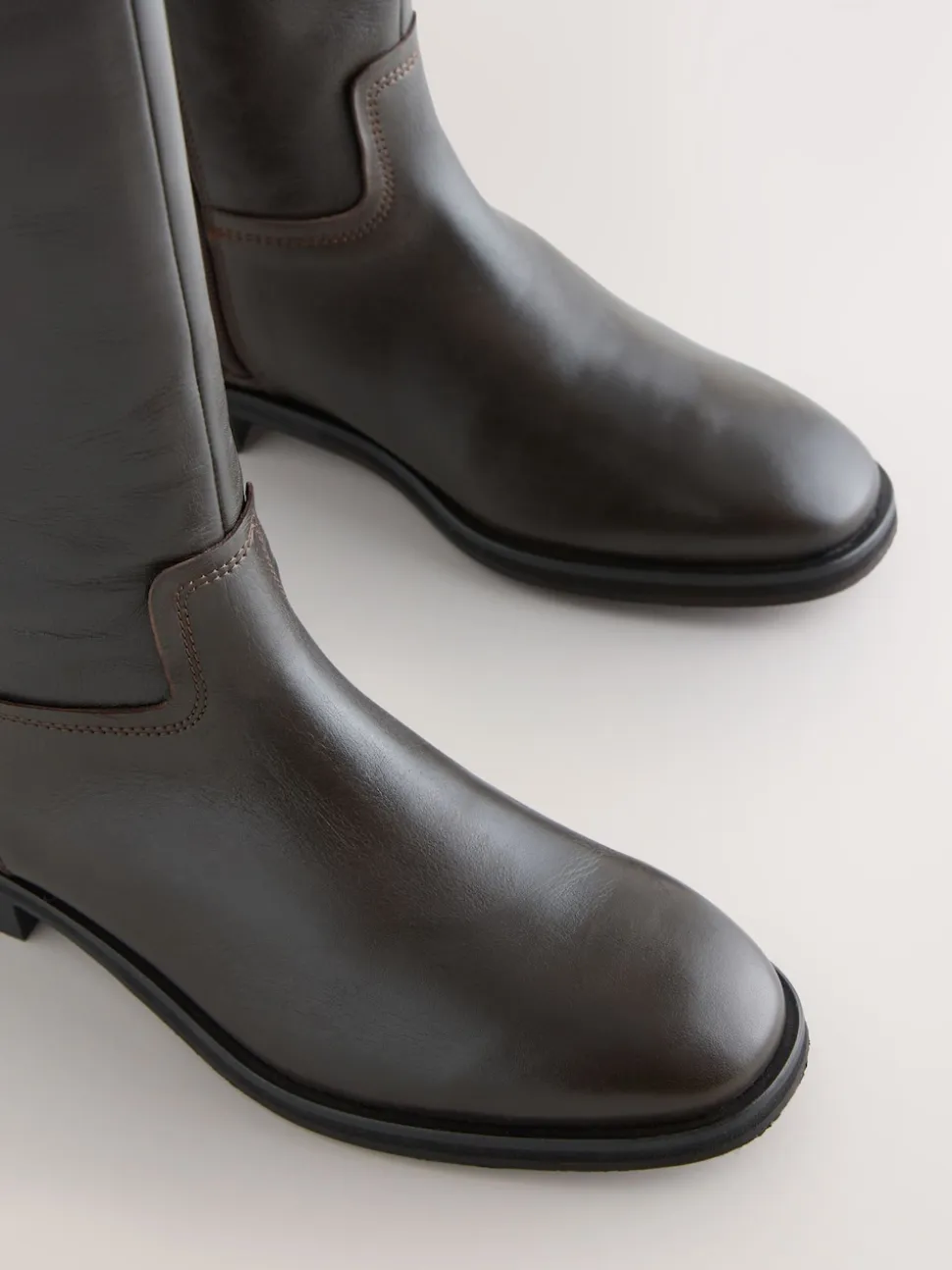 Chocolate Brown Leather Standard/Wide Fit Forever Comfort® Flat Riding Boots
