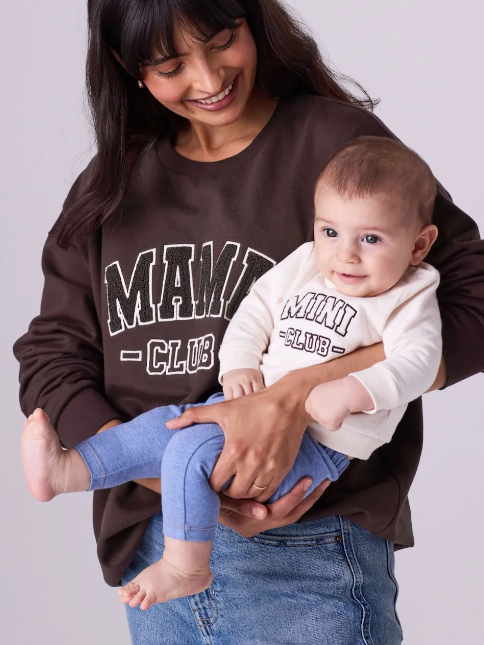 Chocolate Brown Maternity Mini Me Sweatshirt Set