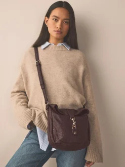 Chocolate Brown Messenger Cross-Body Bag
