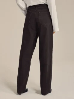 Chocolate Brown Mid Rise Wide Leg Baggy Jeans