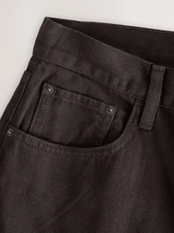 Chocolate Brown Mid Rise Wide Leg Baggy Jeans
