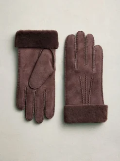 Chocolate Brown N. Premium Leather Sheepskin Gloves