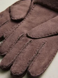 Chocolate Brown N. Premium Leather Sheepskin Gloves