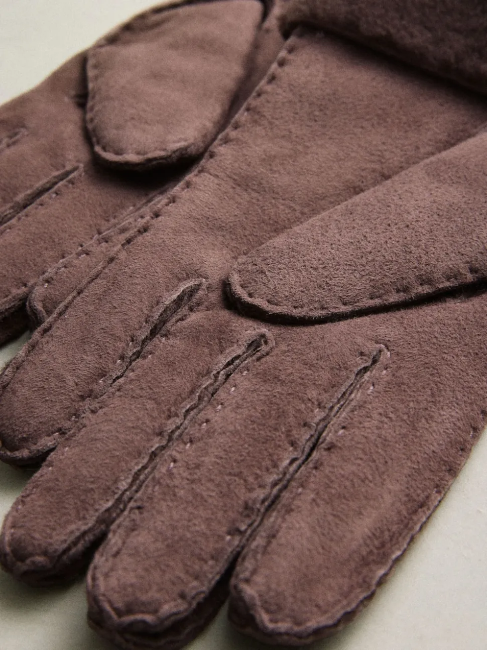 Chocolate Brown N. Premium Leather Sheepskin Gloves