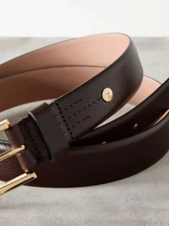 Chocolate Brown N. Premium Made In Italy Leather Belt