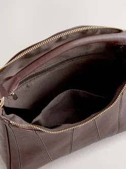 Chocolate Brown Panel Cross-Body Bag