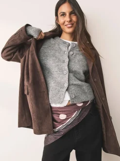 Chocolate Brown Polka Dot Satin Square Scarf