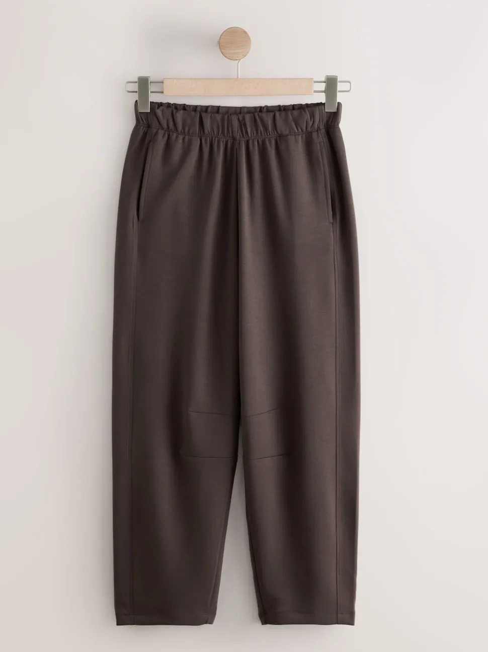 Chocolate Brown Premium Heavyweight Slinky Barrel Leg Joggers