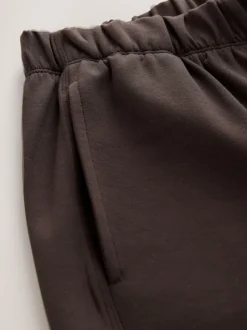Chocolate Brown Premium Heavyweight Slinky Barrel Leg Joggers