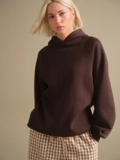 Chocolate Brown Relaxed Fit Heavyweight Longline Hoodie