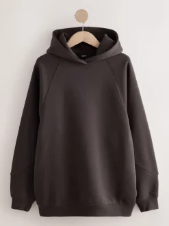 Chocolate Brown Relaxed Fit Heavyweight Longline Hoodie