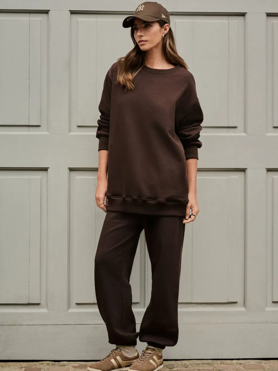 Chocolate Brown Relaxed Fit Essentials Longline Sweatshirt with Pockets
