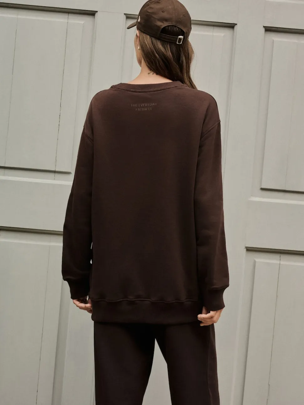 Chocolate Brown Relaxed Fit Essentials Longline Sweatshirt with Pockets