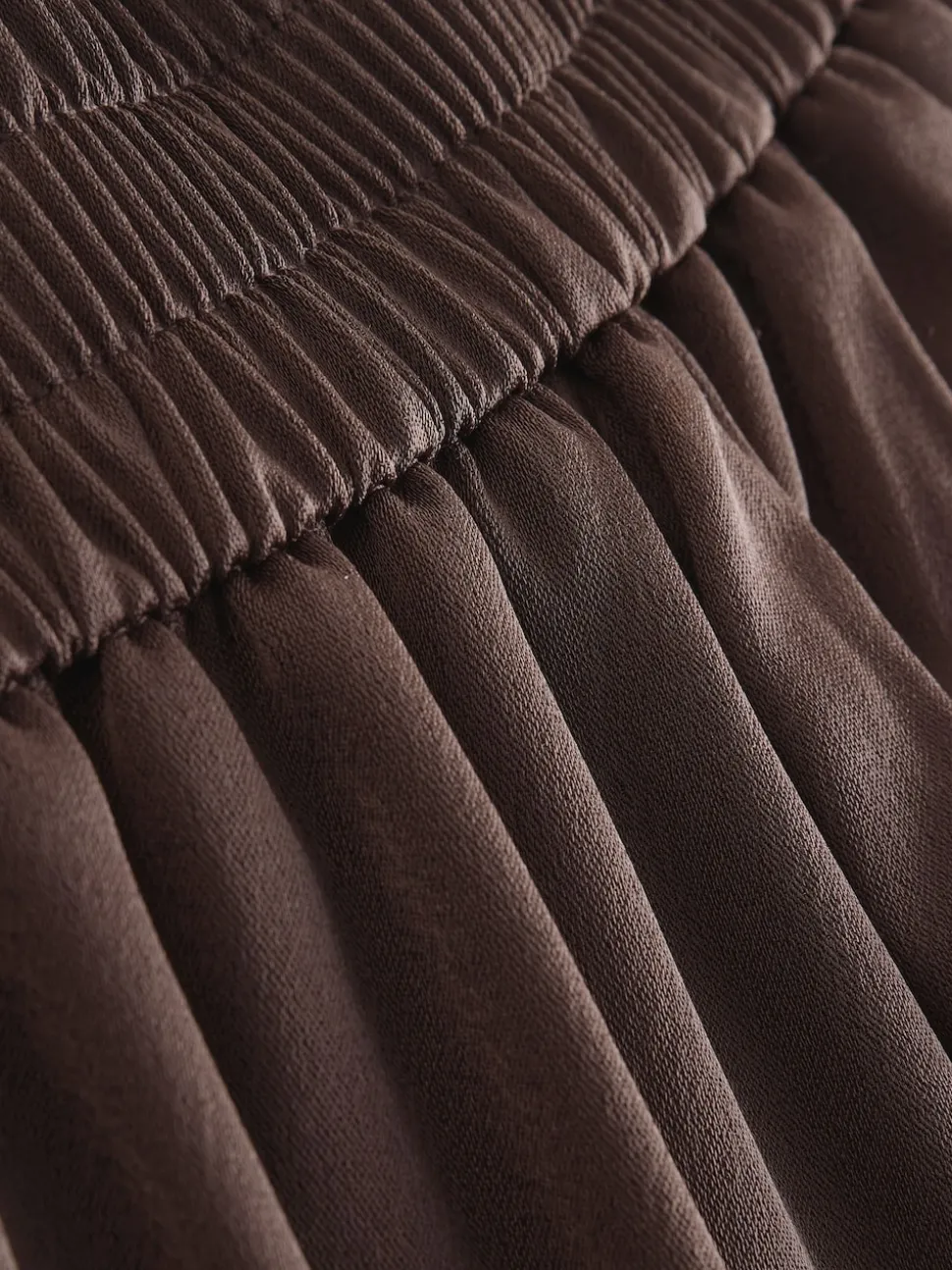 Chocolate Brown Satin Elastic Back Wide Leg Trousers