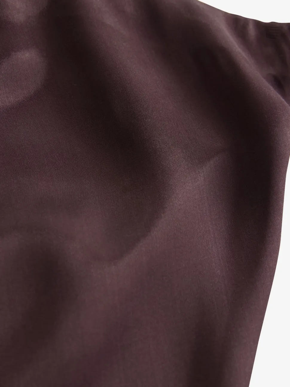 Chocolate Brown Satin Midi Skirt
