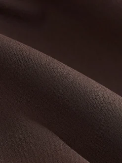 Chocolate Brown Satin Wrap Blazer