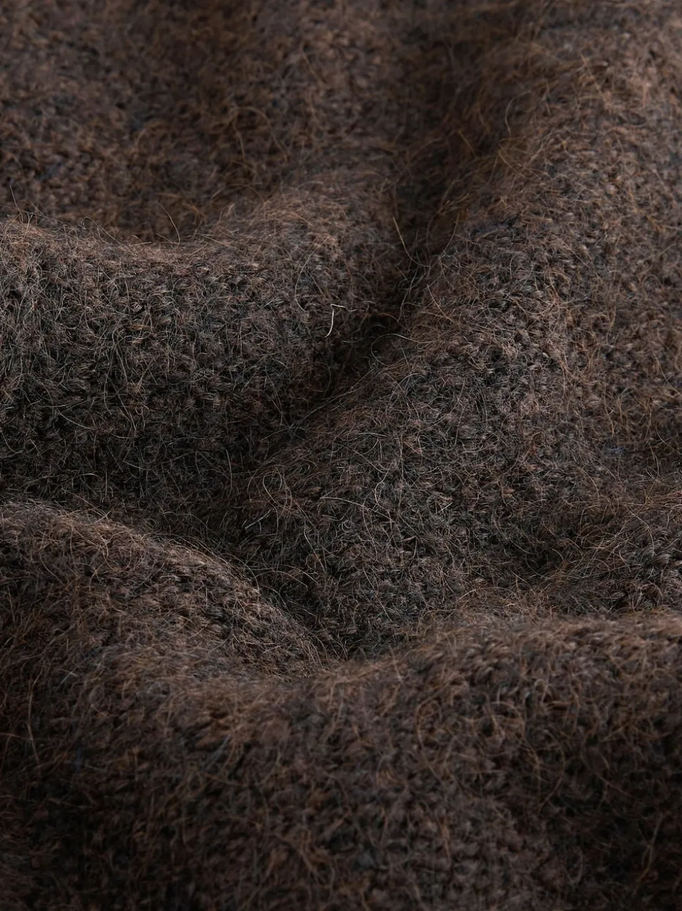 Chocolate Brown Scoop Neck Jumper With Wool