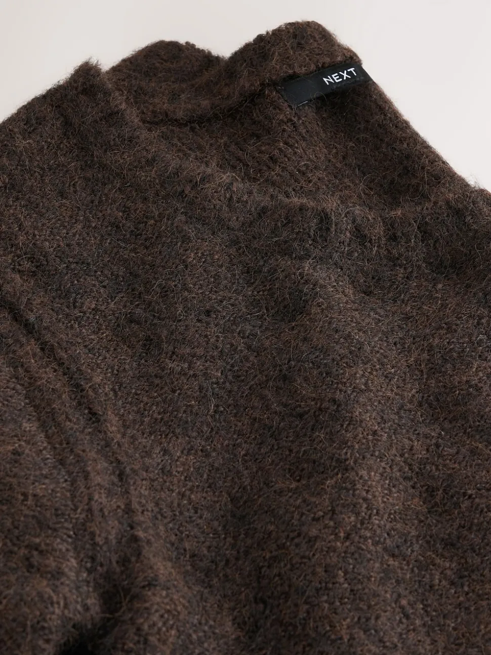 Chocolate Brown Scoop Neck Jumper With Wool