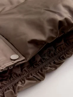 Chocolate Brown Shower Resistant Bomber Jacket