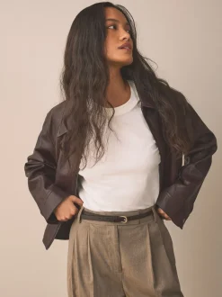 Chocolate Brown Skinny Leather Belt