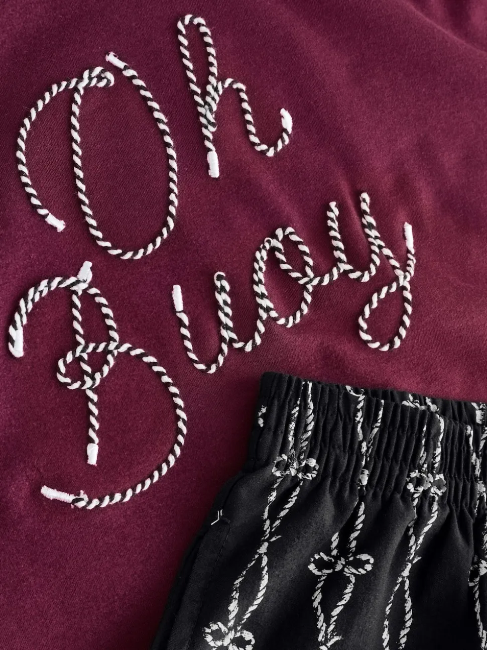 Chocolate Brown Slogan Short Pyjamas Set