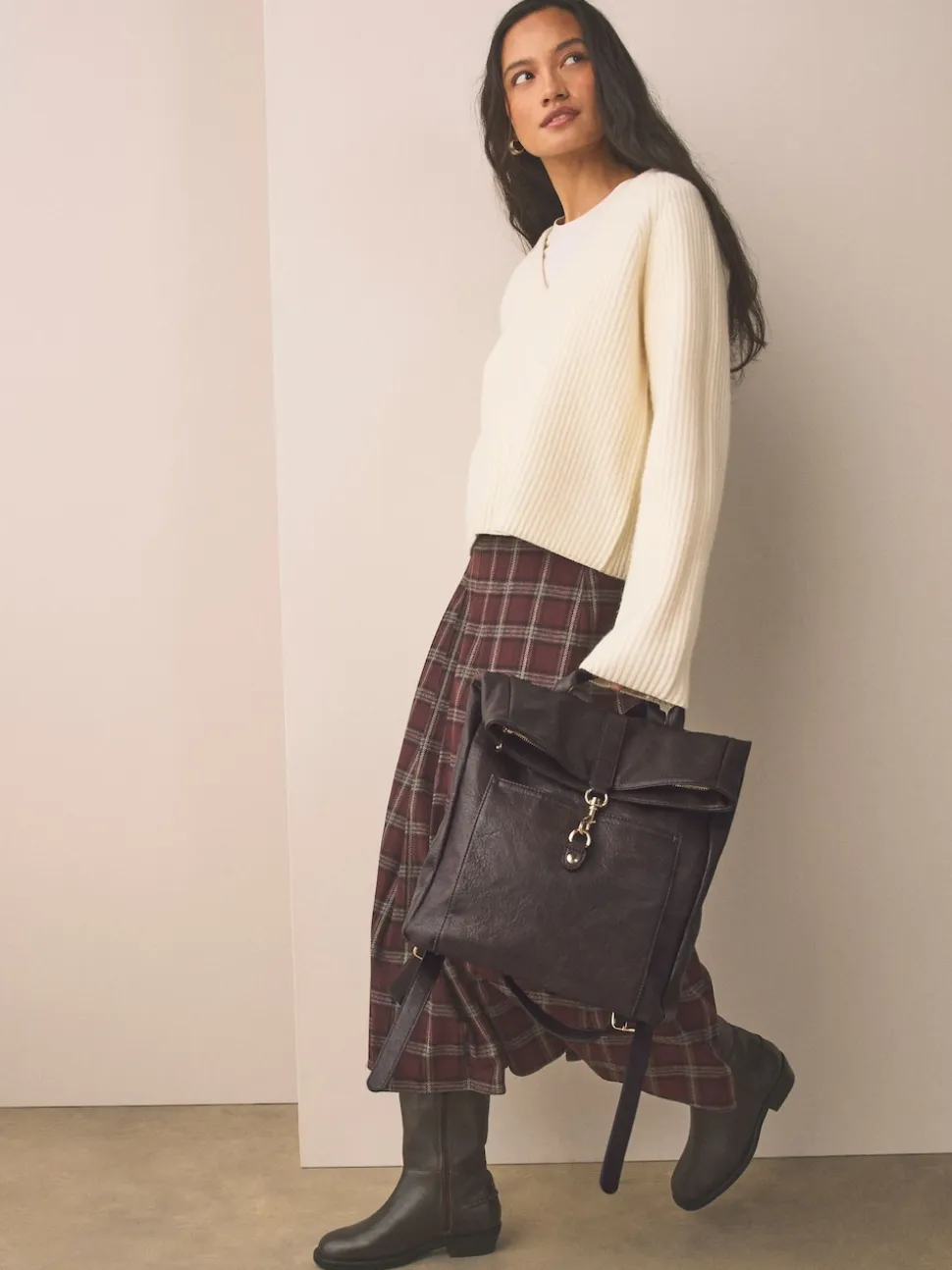 Chocolate Brown Slouchy Backpack