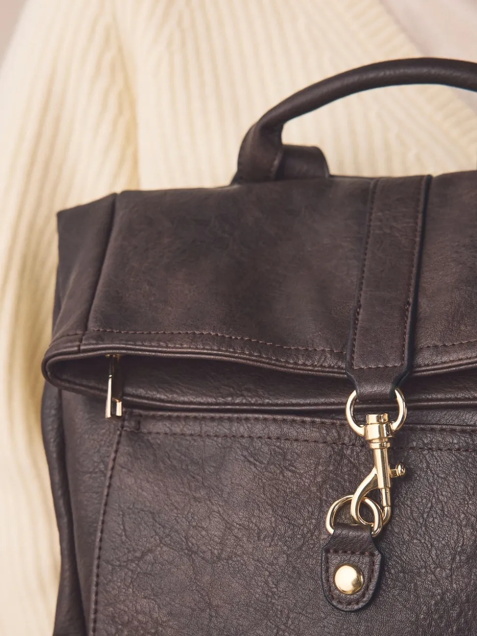 Chocolate Brown Slouchy Backpack