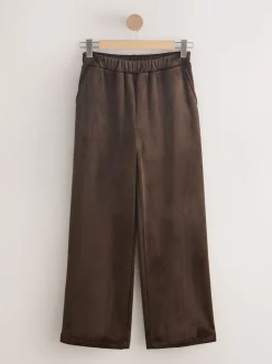 Chocolate Brown Soft Feel Cord Wide Leg Trousers