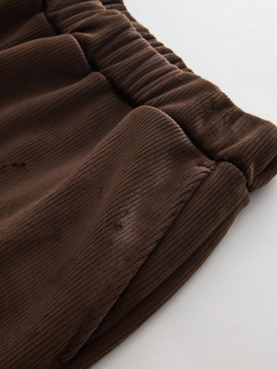 Chocolate Brown Soft Feel Cord Wide Leg Trousers