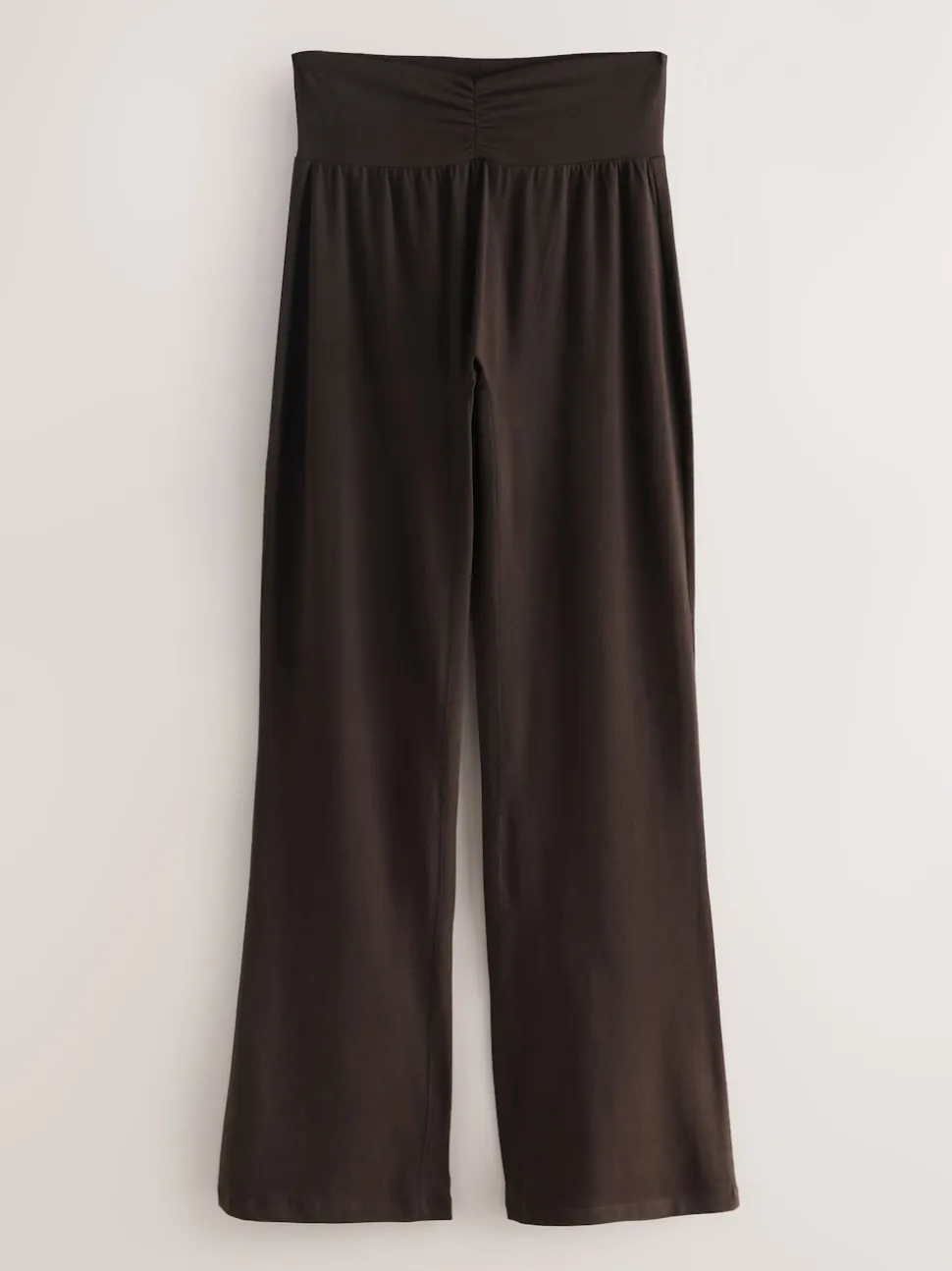 Chocolate Brown Soft Touch Rib Ruched Flare Leggings