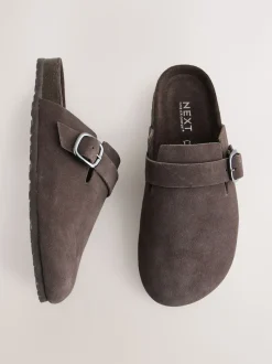 Chocolate Brown Standard Fit Leather Footbed Clogs