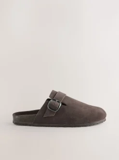 Chocolate Brown Standard Fit Leather Footbed Clogs