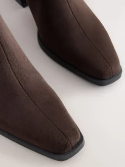 Chocolate Brown Standard/Wide Fit Chelsea Style Western Cowboy Boots