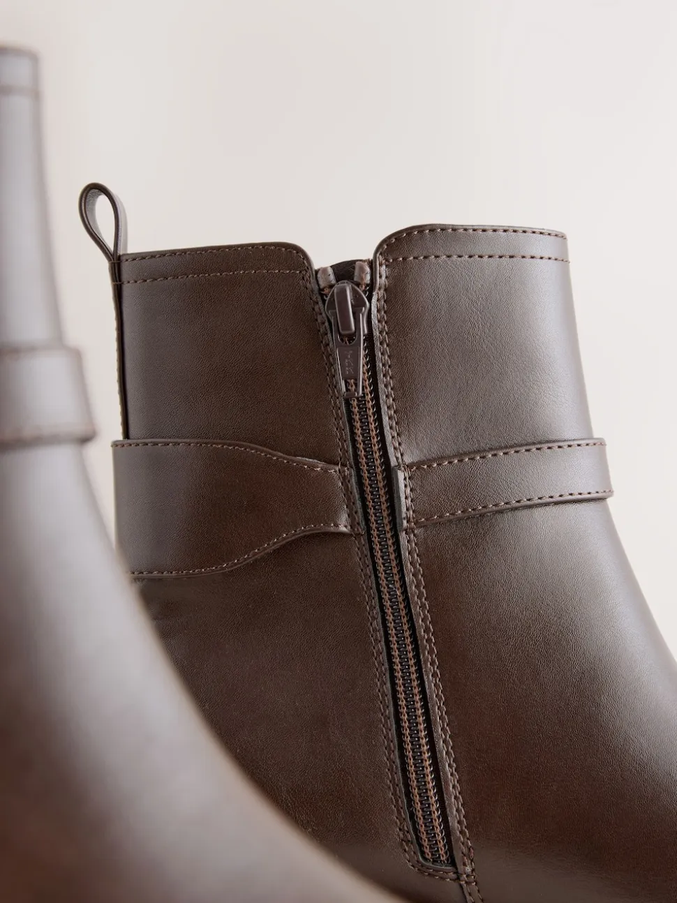 Chocolate Brown Standard/Wide Fit Buckled Chelsea Boots