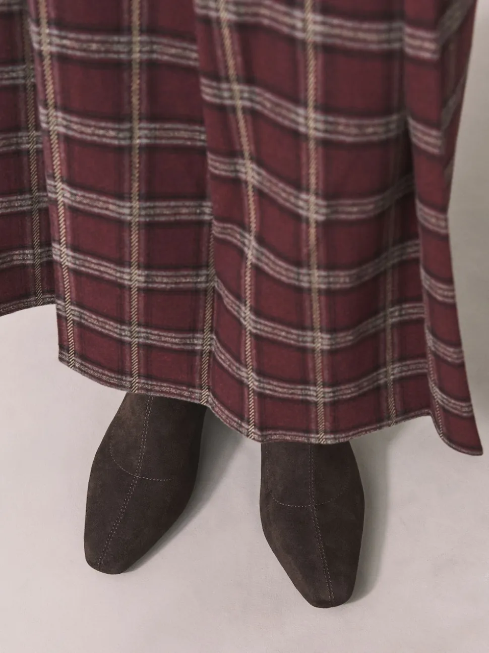 Chocolate Brown Standard/Wide Fit Chisel Toe Block Heel Sock Boots