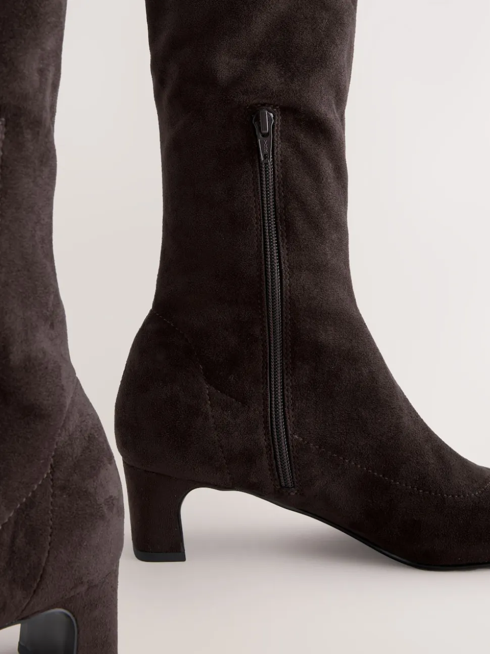 Chocolate Brown Standard/Wide Fit Forever Comfort® Chisel Toe Knee Sock Boots