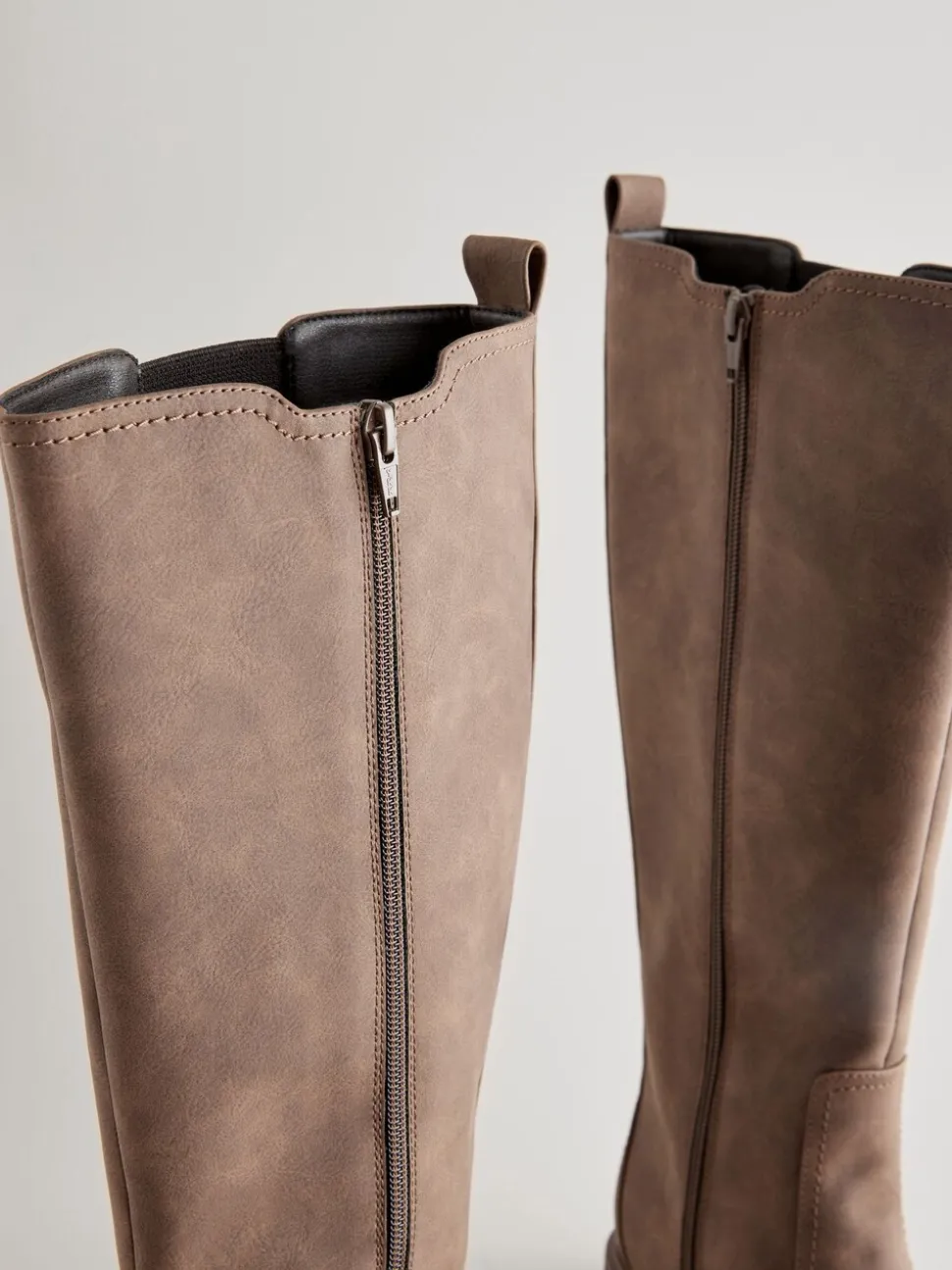 Chocolate Brown Standard/Wide Fit Knee High Buckle Chelsea Boots