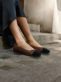 Chocolate Brown Standard/Wide Fit Round Toe Ballerina Shoes