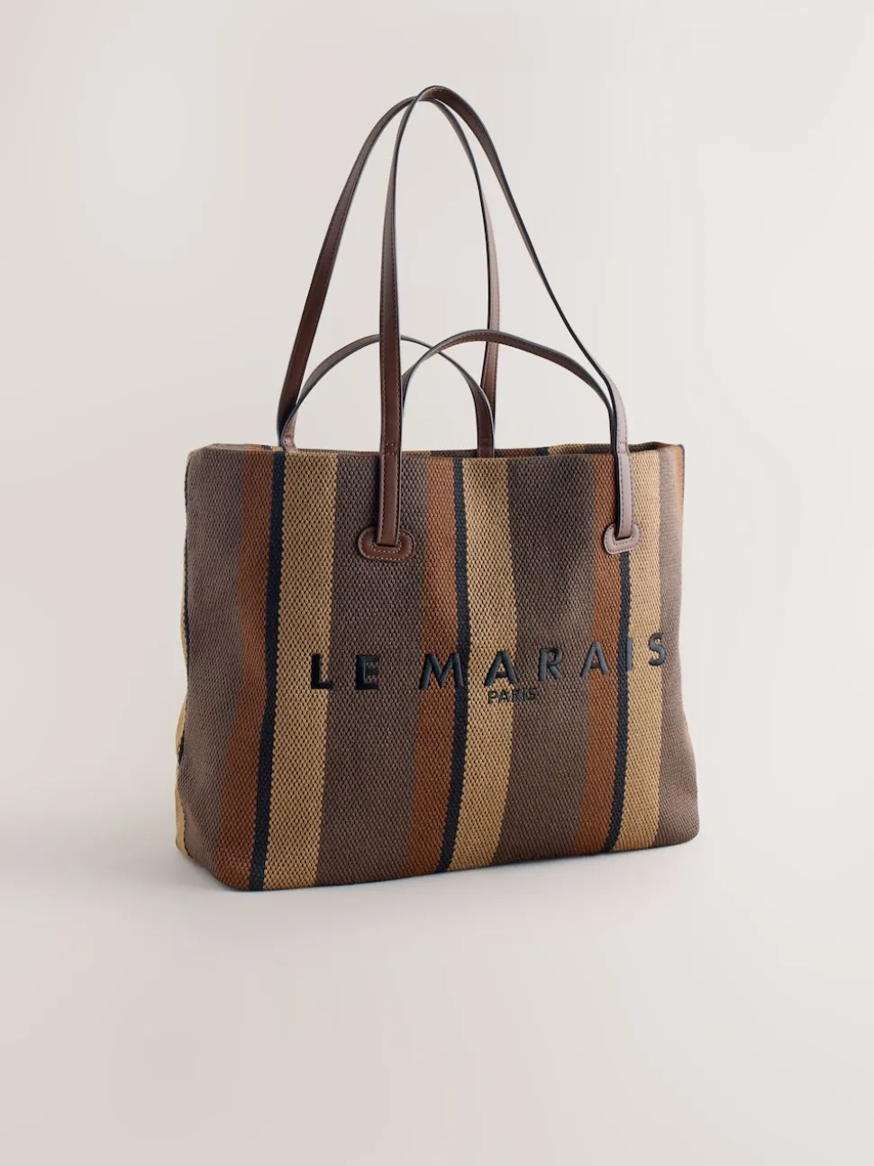 Chocolate Brown Stripe Shoulder Bag