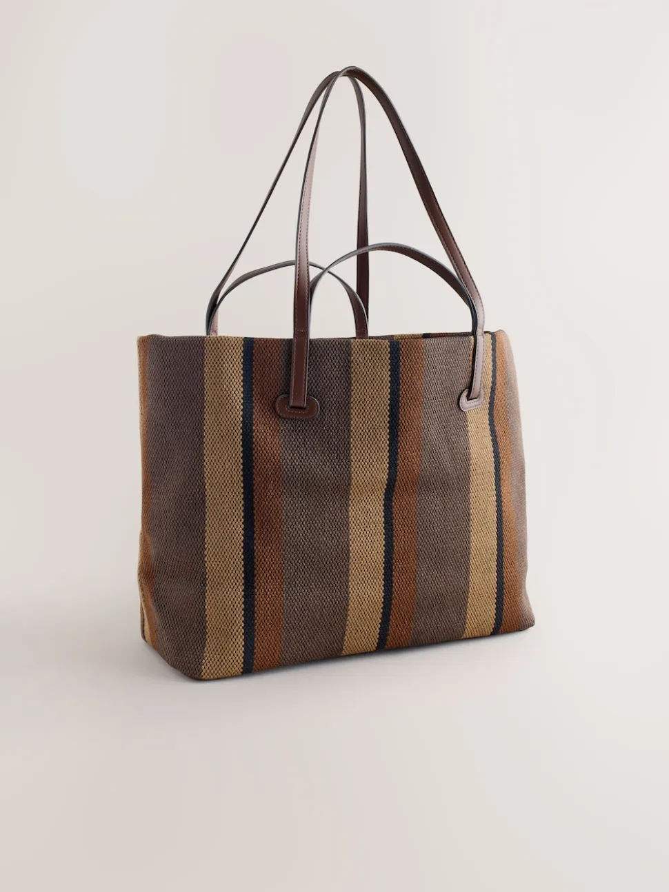 Chocolate Brown Stripe Shoulder Bag