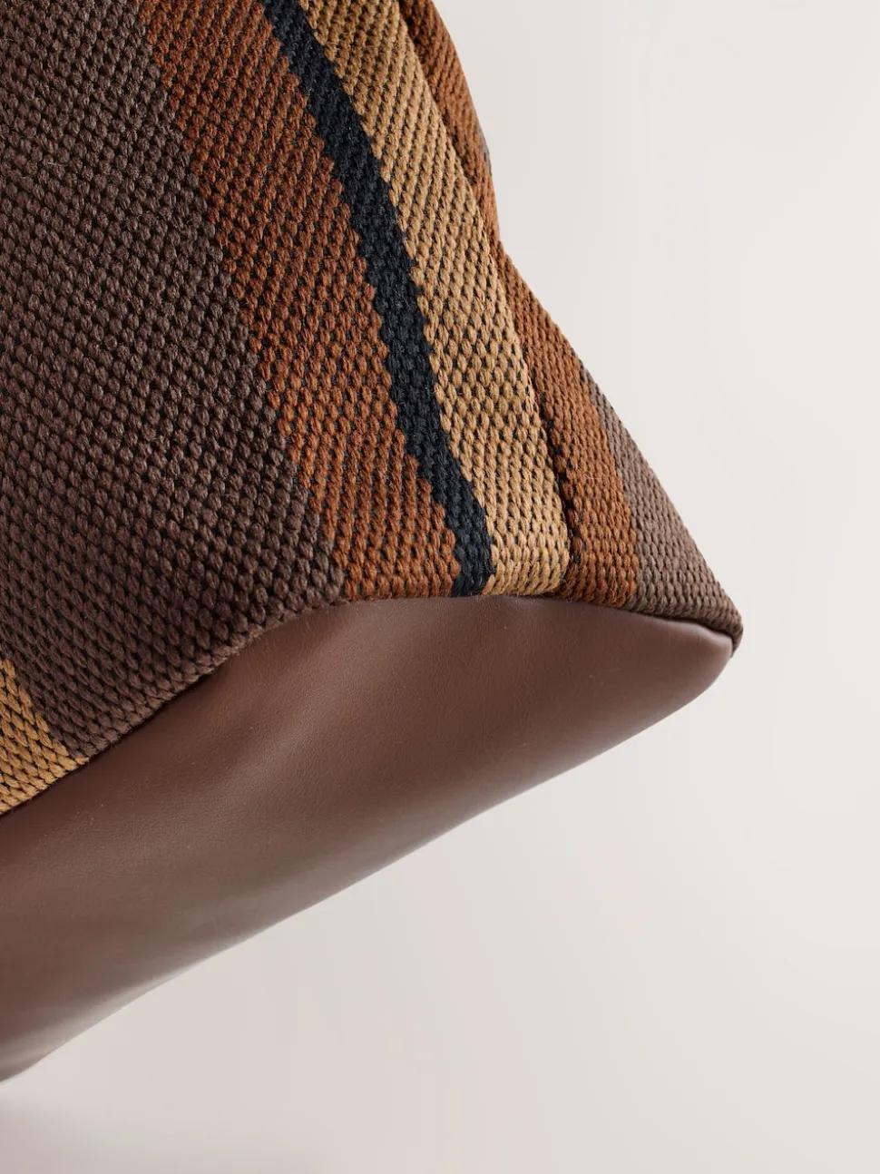 Chocolate Brown Stripe Shoulder Bag