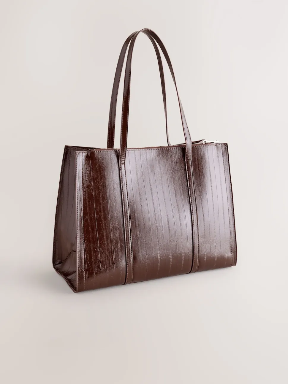 Chocolate Brown Structured Tote Bag
