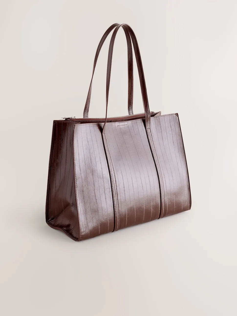 Chocolate Brown Structured Tote Bag