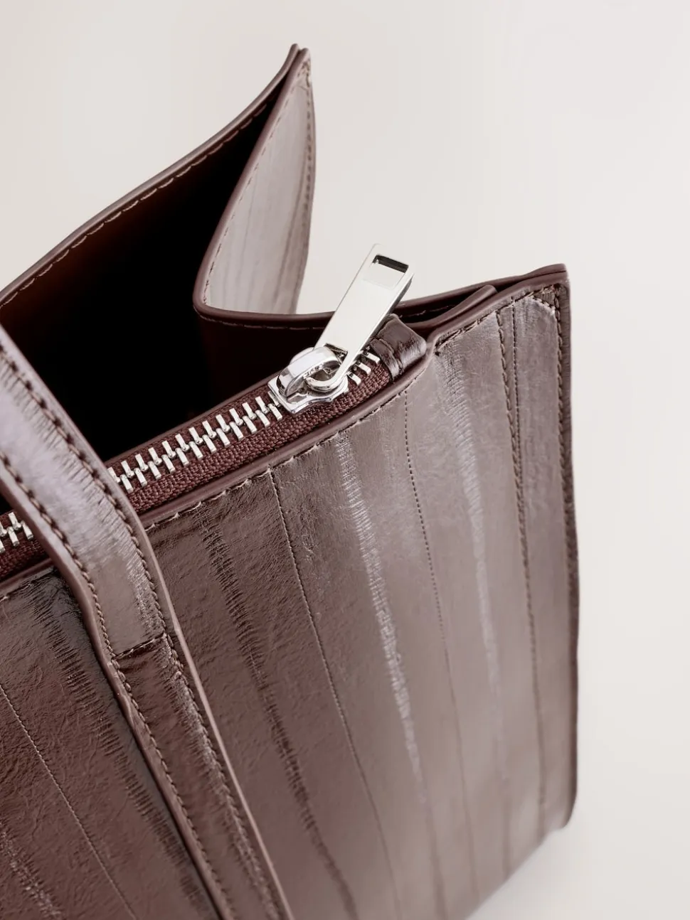 Chocolate Brown Structured Tote Bag
