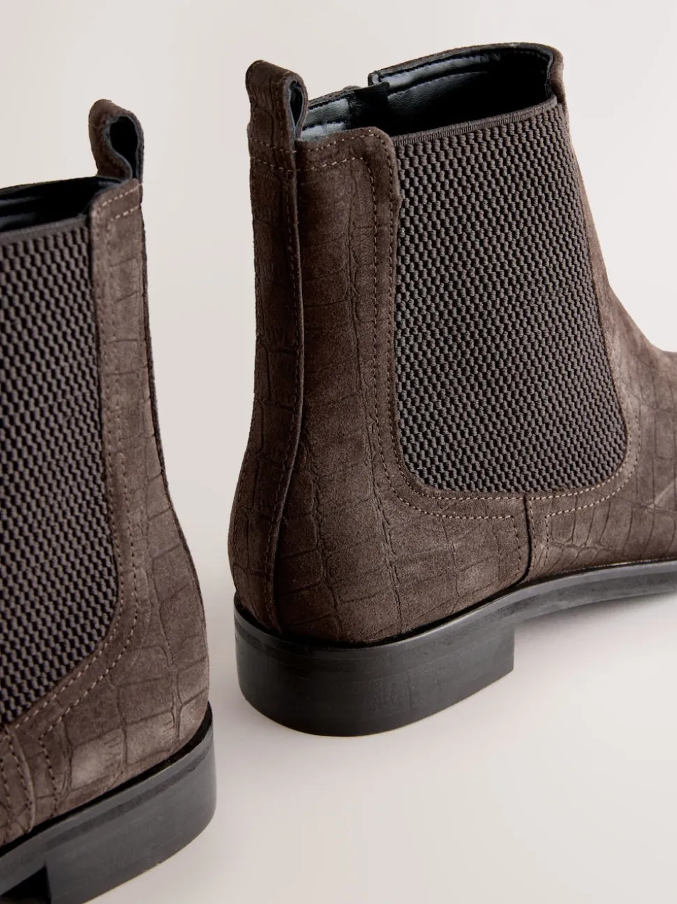 Chocolate Brown Suede Embossed Standard/Wide Fit Forever Comfort® Chelsea Ankle Boots