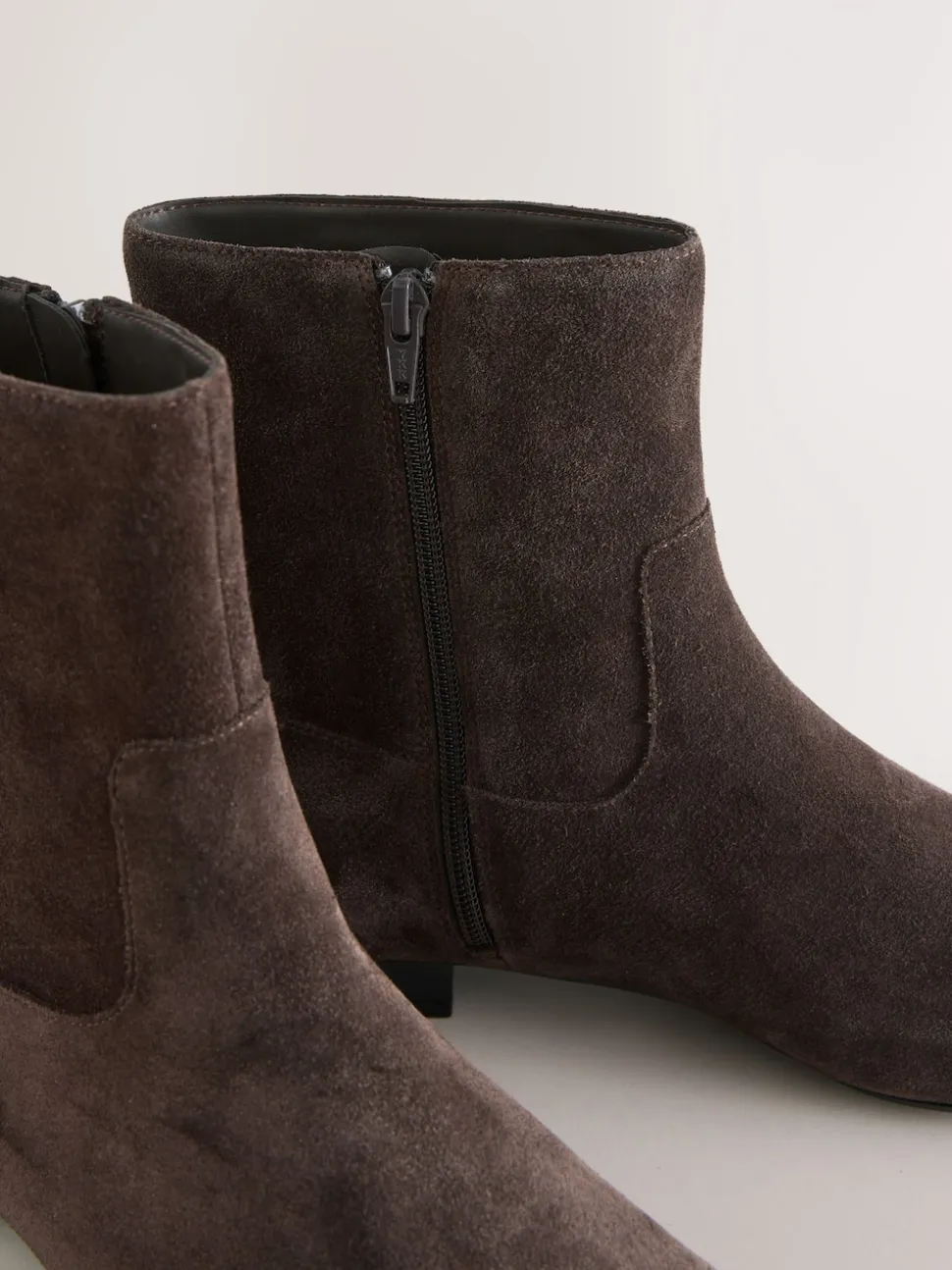 Chocolate Brown Suede Forever Comfort® Flat Ankle Boots